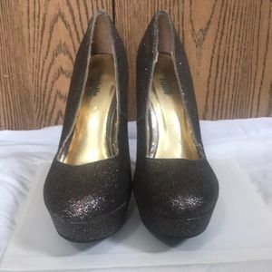 Charlotte Russe multi color sparkle heels. $10